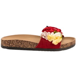Cm Paris Pantofole Con Fiori rosso