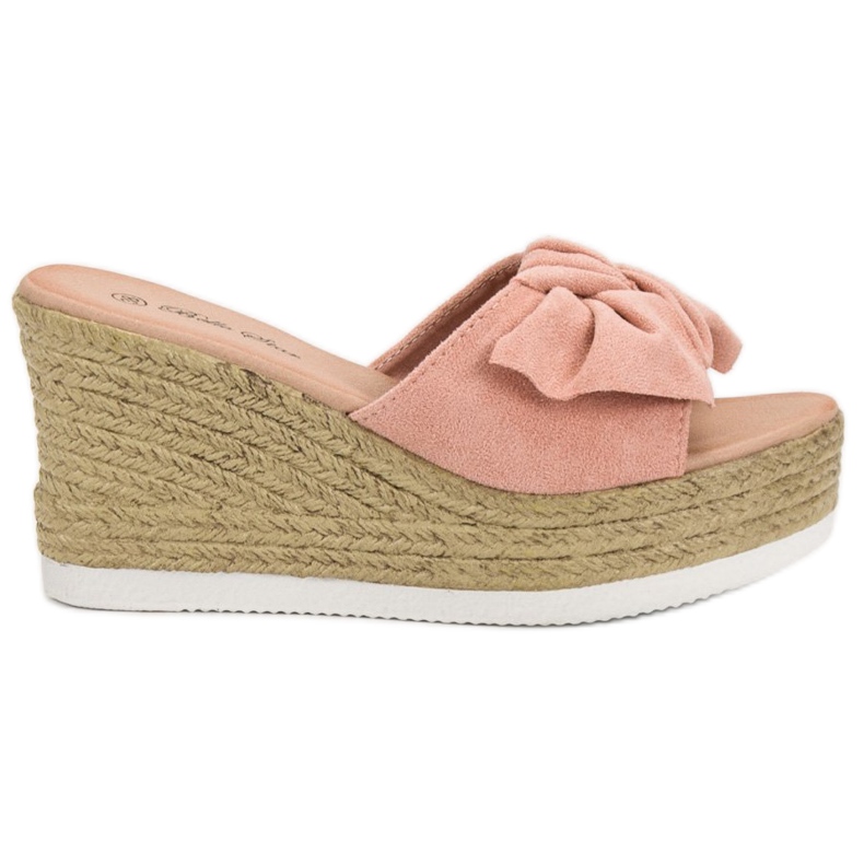 Bello Star Sandali con zeppa in pelle scamosciata rosa