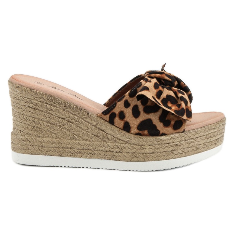 Bello Star Sandali con zeppa in pelle scamosciata nero marrone