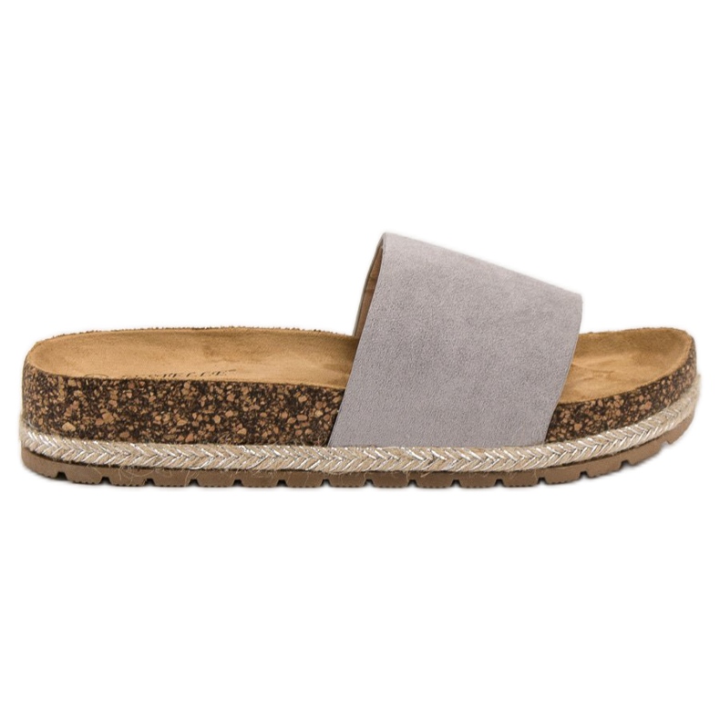 Bestelle Pantofole classiche in pelle scamosciata grigio