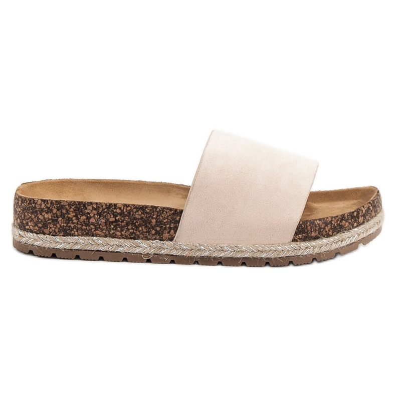 Bestelle Pantofole classiche in pelle scamosciata beige