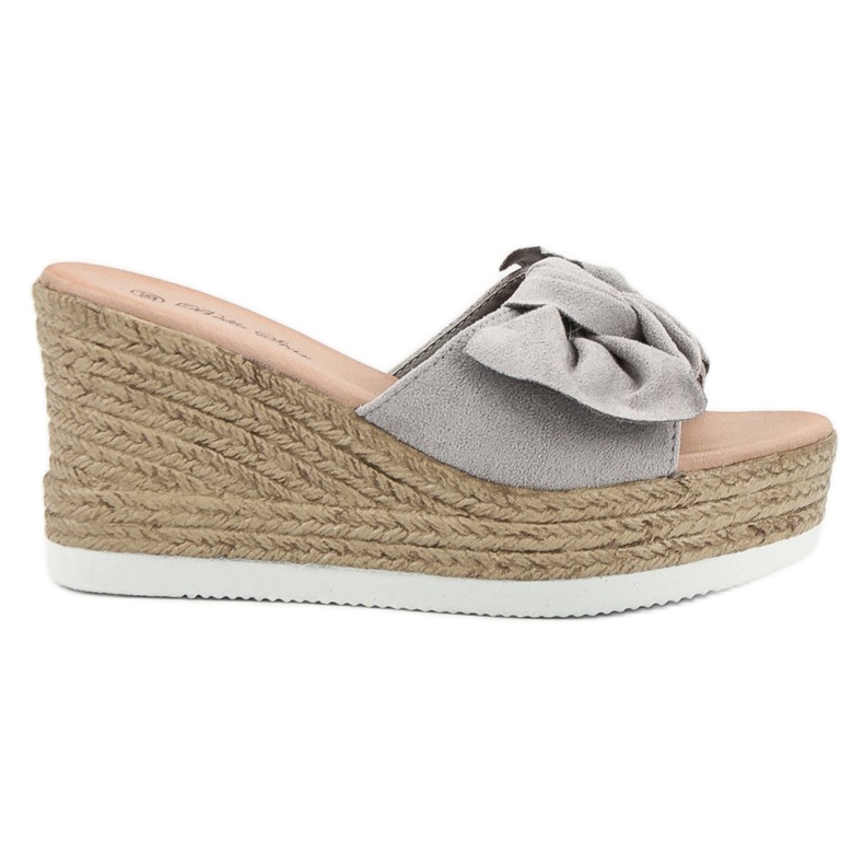 Bello Star Sandali con zeppa in pelle scamosciata grigio