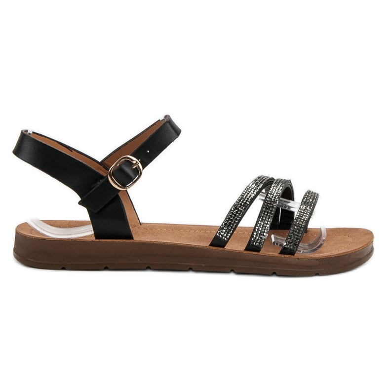 Camo Sandali Bassi Con Cubic Zirconia nero