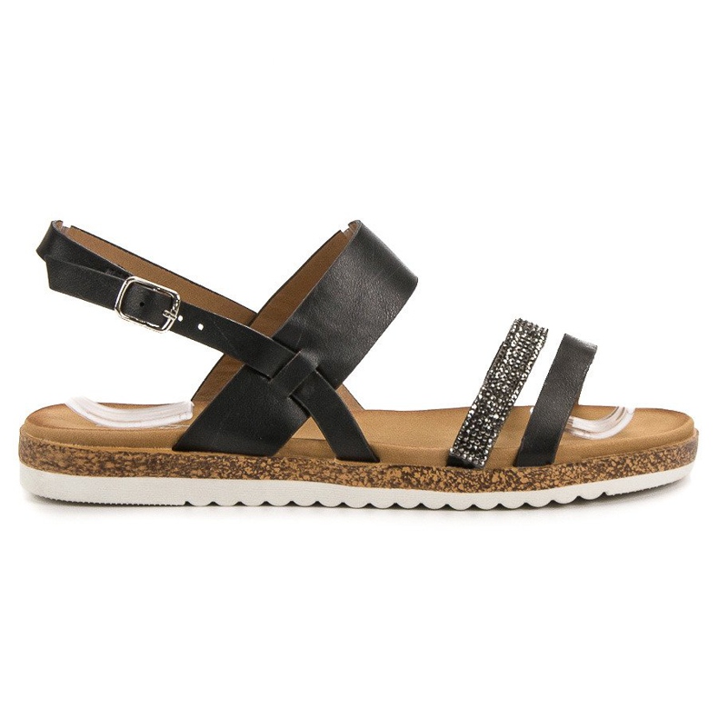 SHELOVET Sandali Con Cubic Zirconia nero