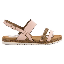 SHELOVET Sandali Con Cubic Zirconia rosa