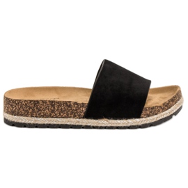 Bestelle Pantofole classiche in pelle scamosciata nero
