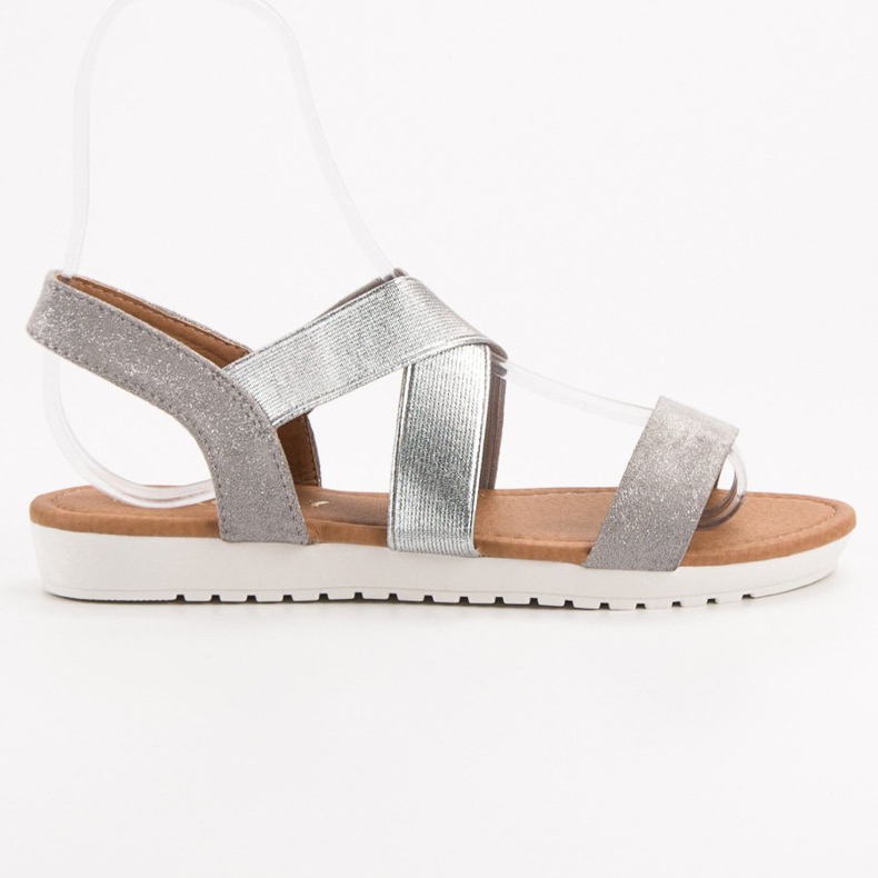 EXQUILY Sandali d'argento con gomma grigio