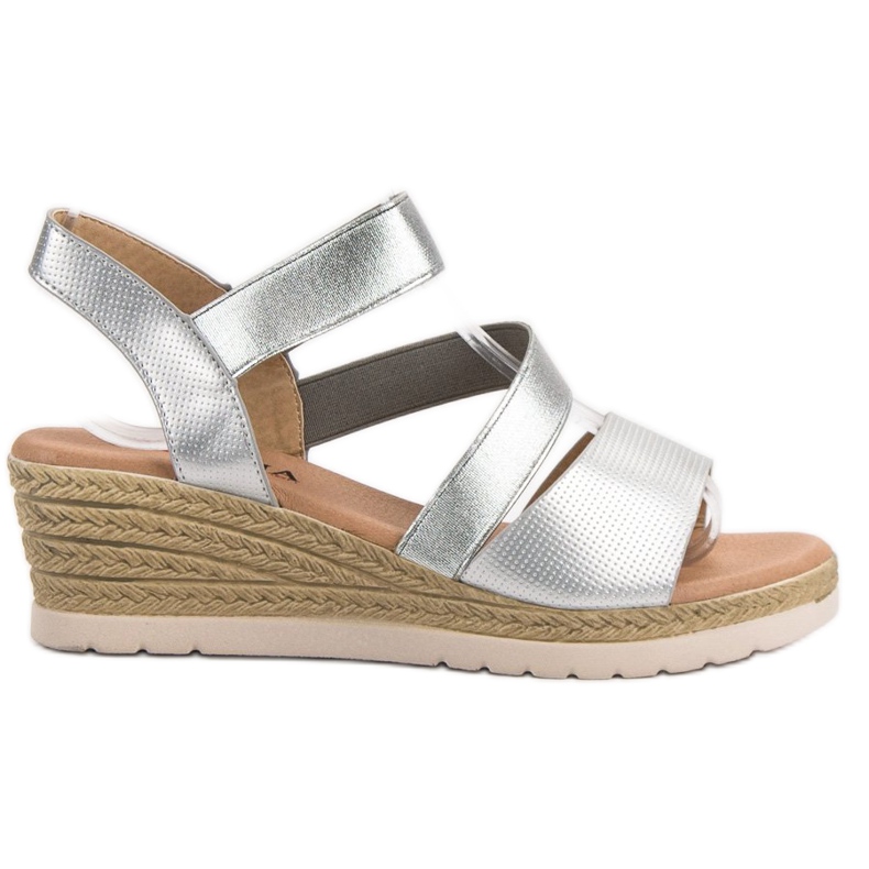 SHELOVET Sandali slip-on con zeppa grigio