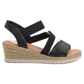 SHELOVET Sandali slip-on con zeppa nero