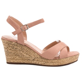 Best Shoes Sandali Cipria Sulla Zeppa rosa