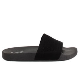 Pantofole nere con cintura in maglia PT-110 Black nero