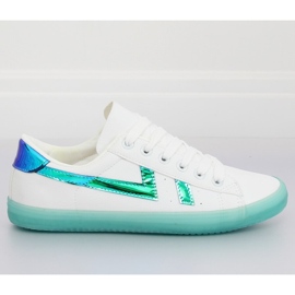Sneaker da donna bianco-verde B0-08 WHITE / L.GREEN II-GAT