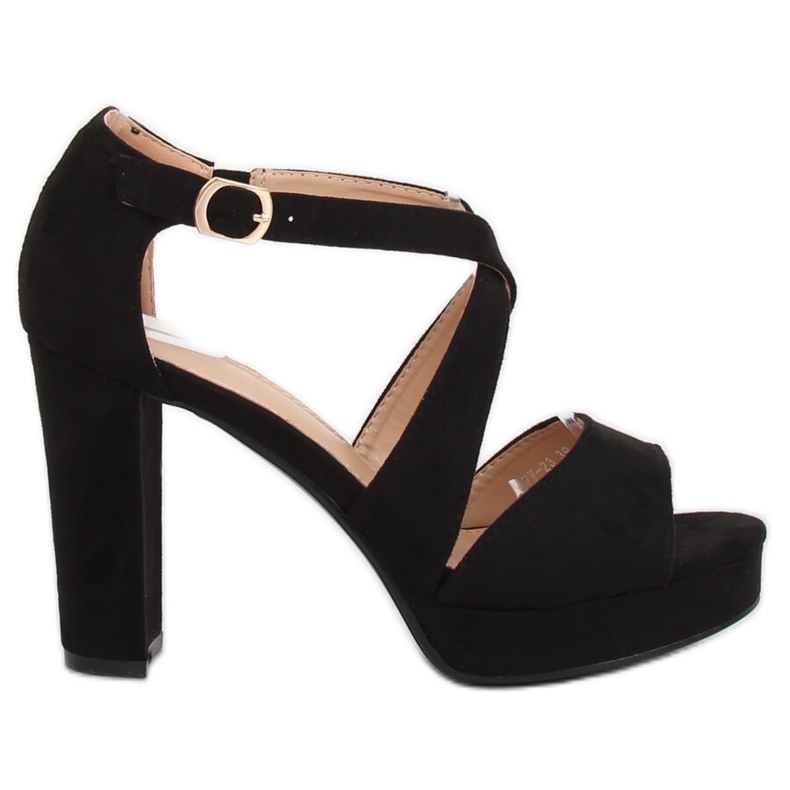 Nero VV-23 Sandali neri con plateau