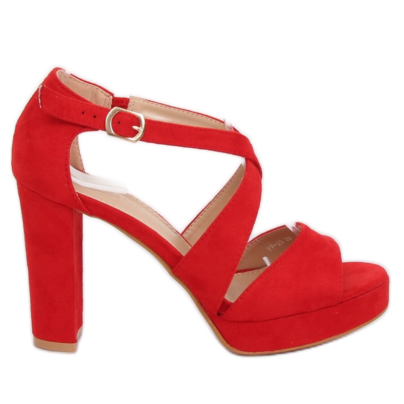 Red VV-23 Sandali rossi sulla piattaforma rosso