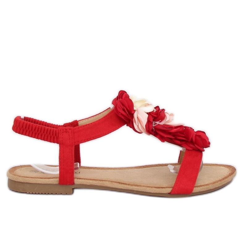 Sandali con fiori rosso 218-174 Rosso