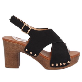 Sandali ala zoccoli nero D-131 Nero
