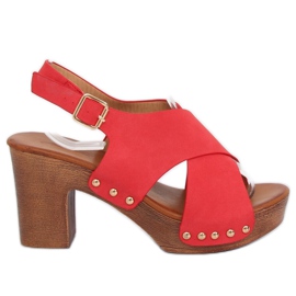 Sandali ala red zoccoli D-131 Red rosso
