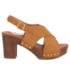 Sandali ala Camel Zoccoli D-131 Camel marrone