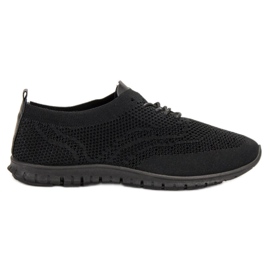 SHELOVET Calzature con lacci in tessuto nero