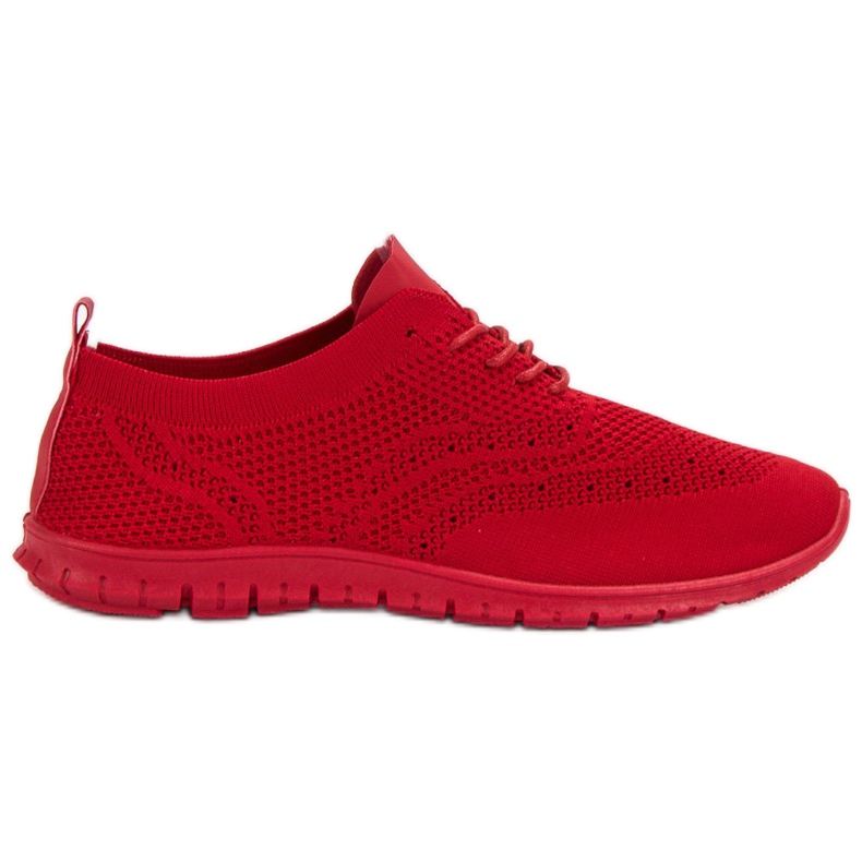 SHELOVET Calzature con lacci in tessuto rosso