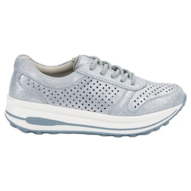 Filippo Scarpe in broccato di pelle blu