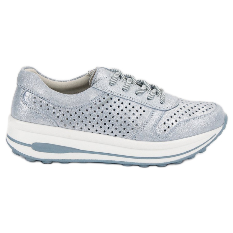 Filippo Scarpe in broccato di pelle blu