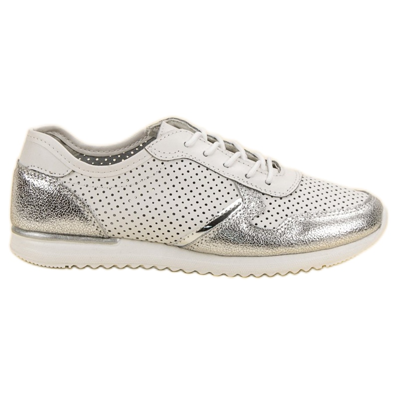 Filippo Scarpe in pelle argento bianca grigio