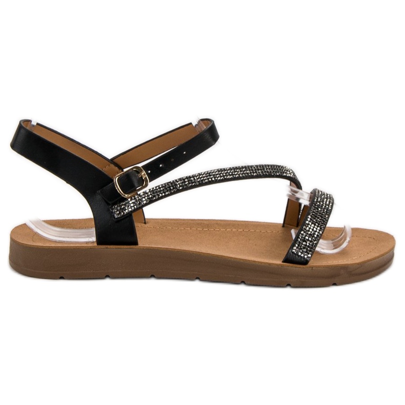 Camo Sandali Con Cubic Zirconia nero