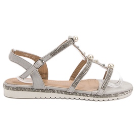 GUAPISSIMA Sandali Con Perle grigio