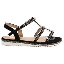 GUAPISSIMA Sandali Con Perle nero