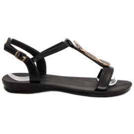 Camo Sandali piatti casual nero