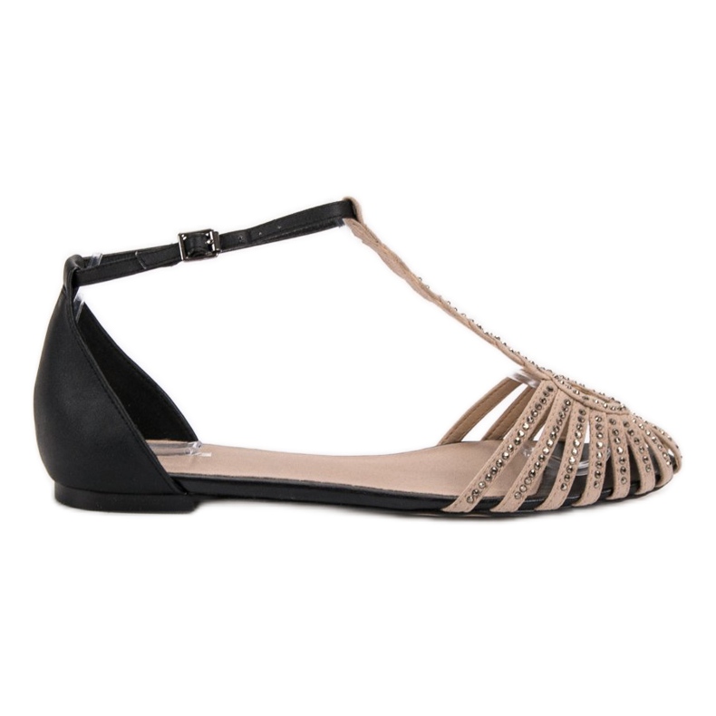 SHELOVET Sandali alla moda con zirconi cubici nero marrone