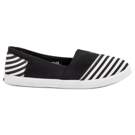 SHELOVET Scarpe da ginnastica leggere slip-on bianca nero