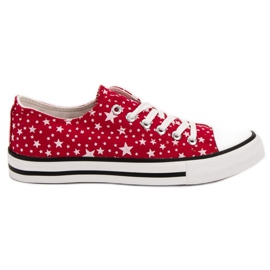 J. Star Sneakers Rosse Con Stelle rosso