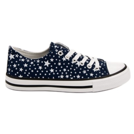 J. Star Sneakers Blu Navy Con Stelle