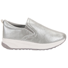 SHELOVET Scarpe slip-on argento grigio