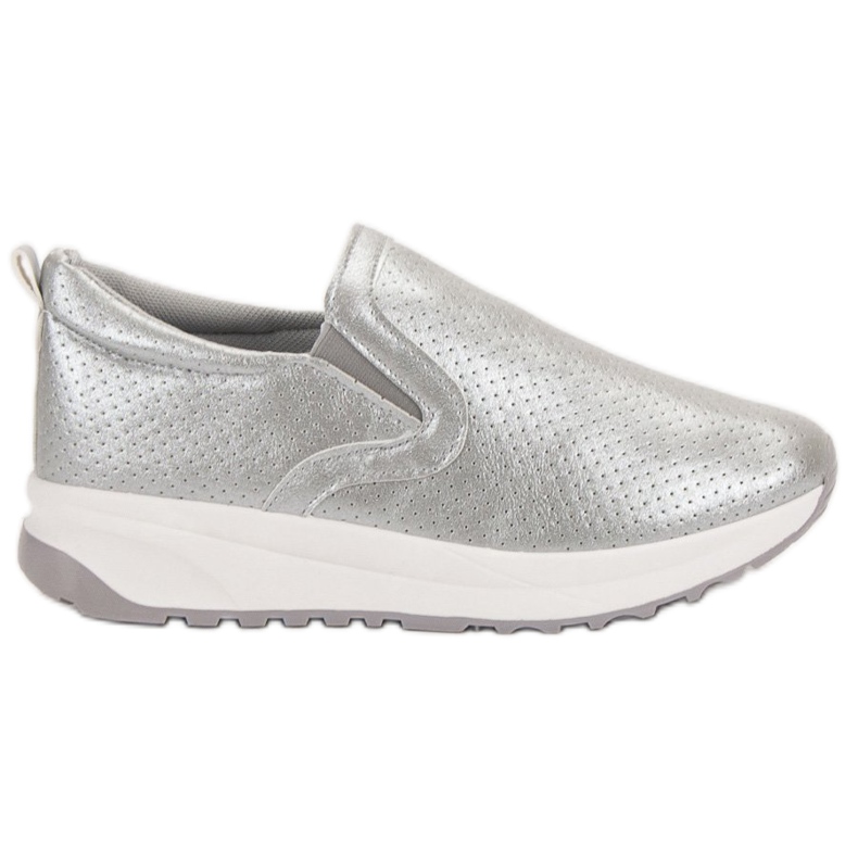 SHELOVET Scarpe slip-on argento grigio