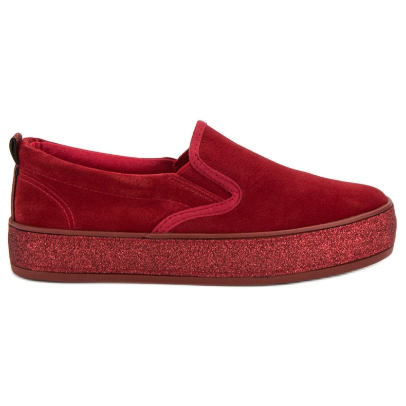 SHELOVET Slipon Con Suola Glitter rosso