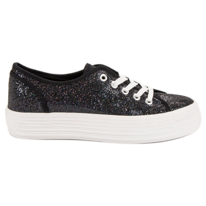 SHELOVET Sneakers Con Glitter nero