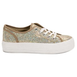 SHELOVET Sneakers Con Glitter giallo