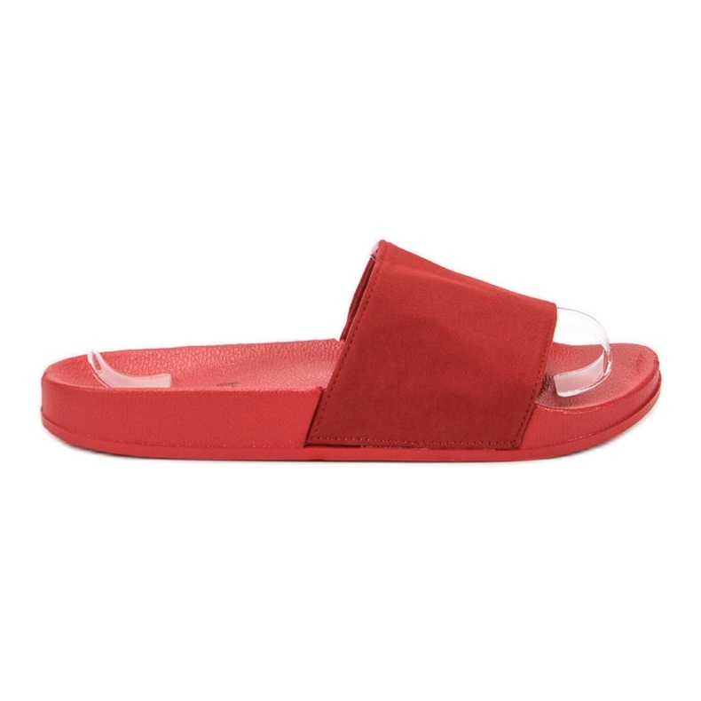 Queen Vivi Comode pantofole in pelle scamosciata rosso