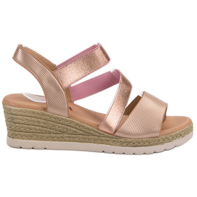 SHELOVET Sandali slip-on con zeppa rosa