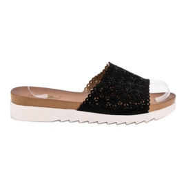 Best Shoes Pantofole nere traforate nero