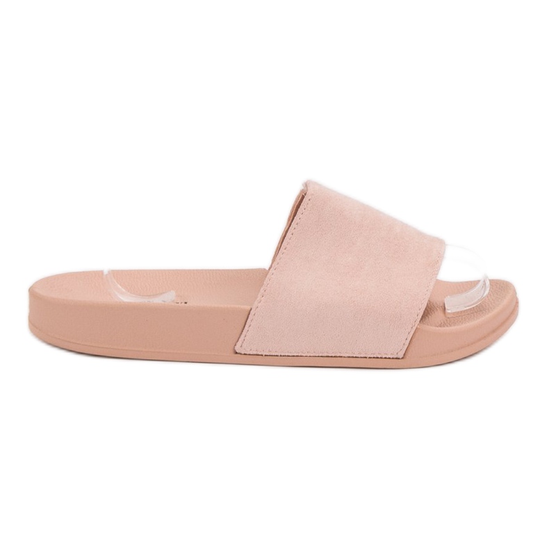Queen Vivi Comode pantofole in pelle scamosciata rosa