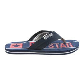 Pantofole da uomo Big Star 174658 blu navy bianco rosso