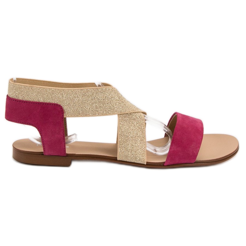 SHELOVET Sandali flat eleganti marrone rosa