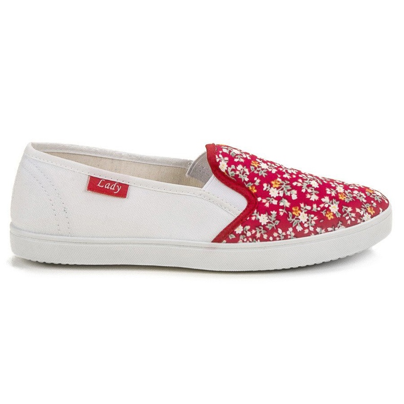 Lovery Slip casual bianca rosso