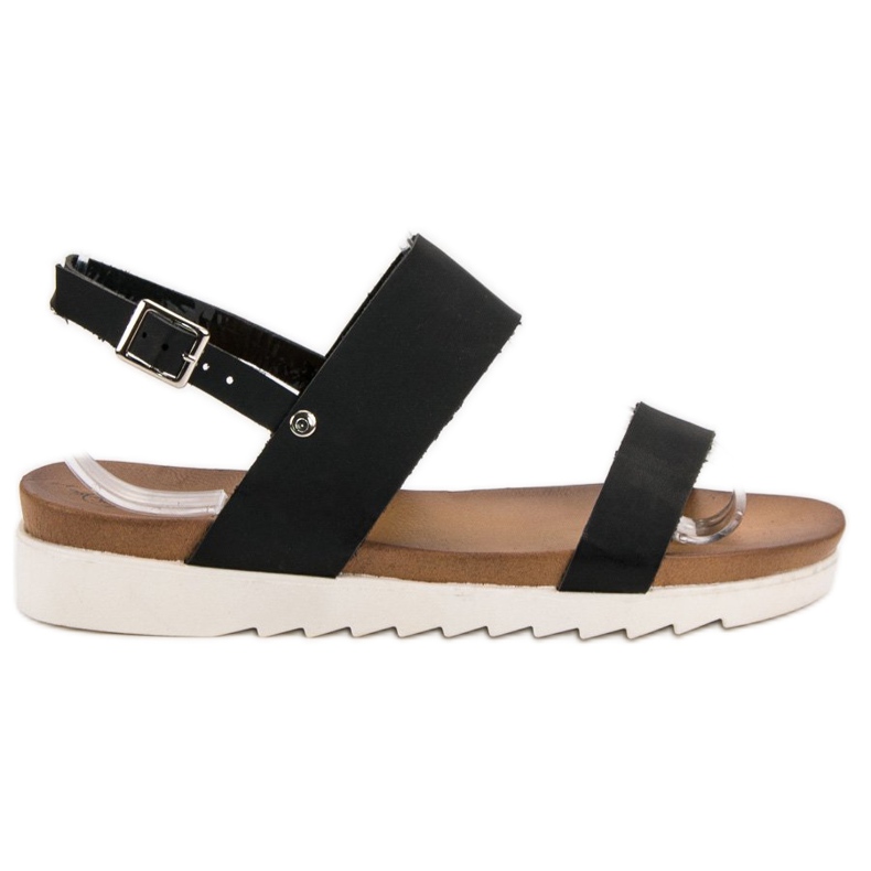 Best Shoes Sandali piatti neri nero