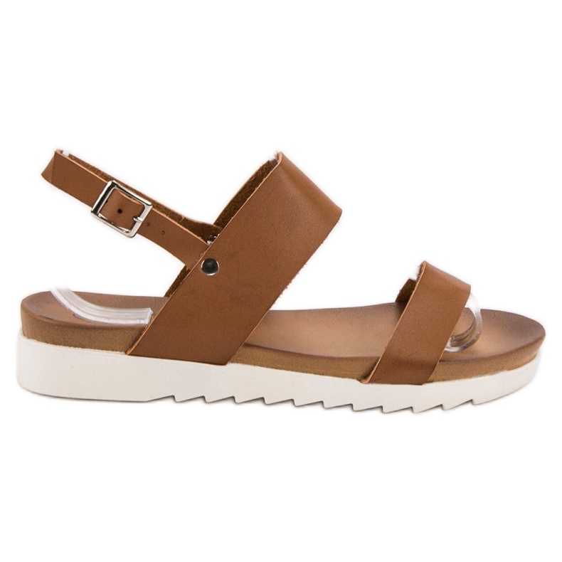 Best Shoes Sandali piatti cammello marrone