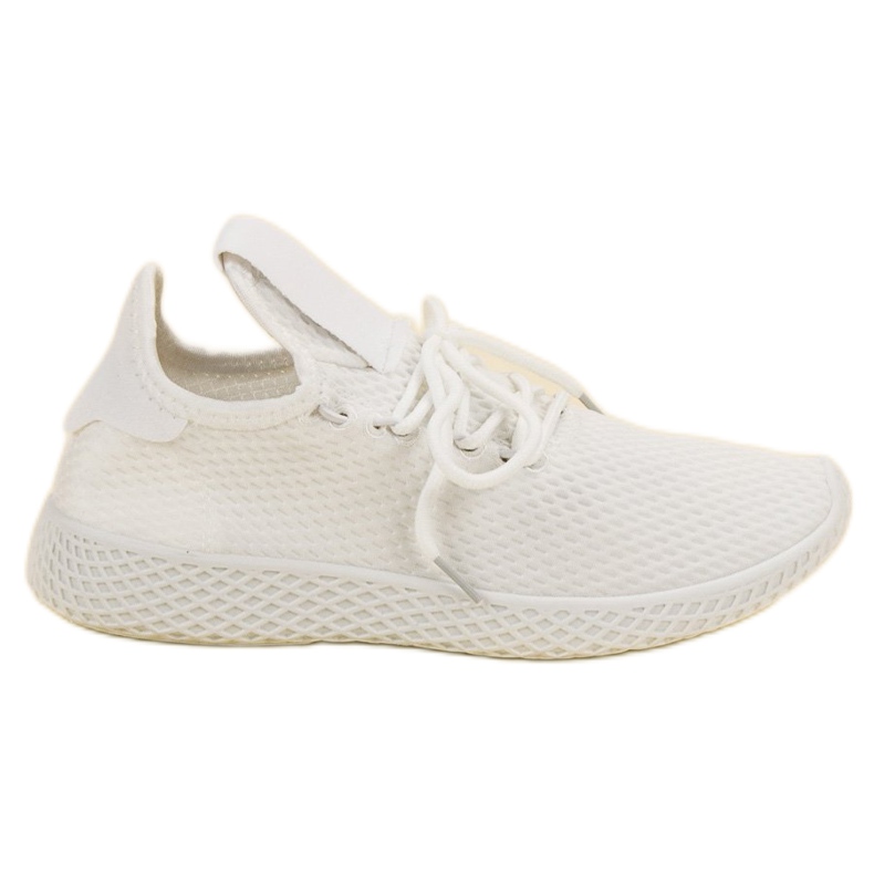 SHELOVET Scarpe sportive in tessuto slip-on bianca